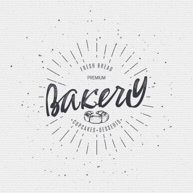 Ekmek. El yazısı yazıt. El çizilen hat yazı tipografi rozeti. Tabela, logo, marka, ürün tanıtımları için kullanılabilir