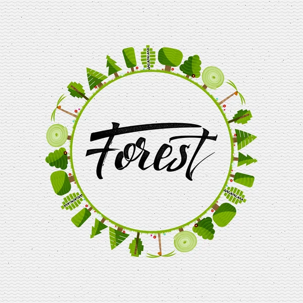 Orman - rozet, etiket Web siteleri, giyim, reklam tasarımı için kullanılabilir — Stok fotoğraf