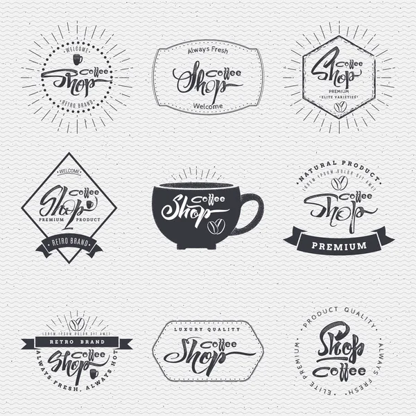 Koffie shop - badge, uithangbord kan worden gebruikt voor het ontwerpen van websites, kleding — Stockvector