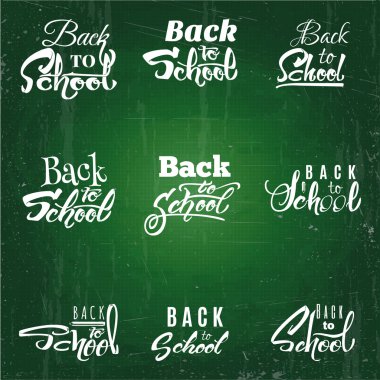 Geri Okulu - etiket, sticker, el yazı, kaligrafi beceri ve tipografik kuralları kullanarak toplanan şablonları yardımı ile yazılmıştır