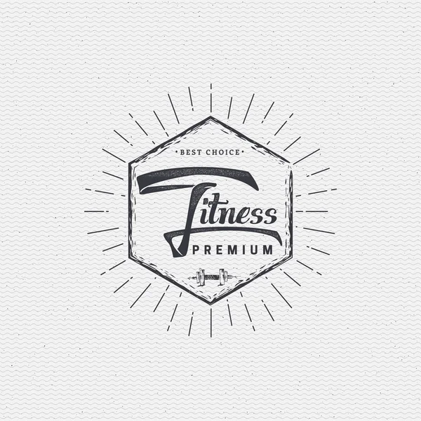 Fitness - badges, lettering, calligraphy is written with the help of tools using typographic rules — Stock Vector