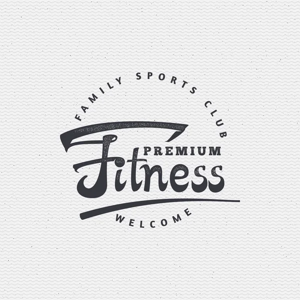 Fitness - badges, lettering, calligraphy is written with the help of tools using typographic rules — Stock Vector