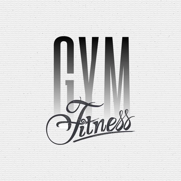 Fitness - badges, lettering, calligraphy is written with the help of tools using typographic rules — Stock Vector