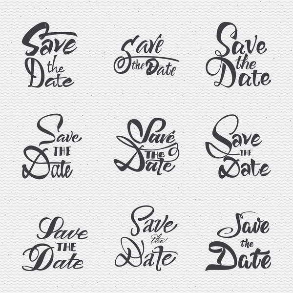 Save the date - calligraphic lettering badge label untuk undangan desain - Stok Vektor