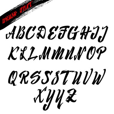 Script - el yazısı fırça. Rozetleri, logo, kurumsal kimlik tasarımı oluşturmak için kullanılabilir.