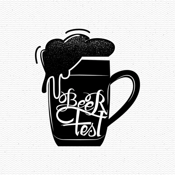 Beer Fest emblema tipografiei de epocă, design grafic Grunge pentru dvs. — Vector de stoc