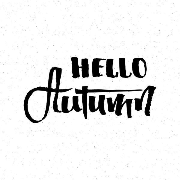 Hello Autumn - каллиграфическая этикетка для дизайна — стоковый вектор