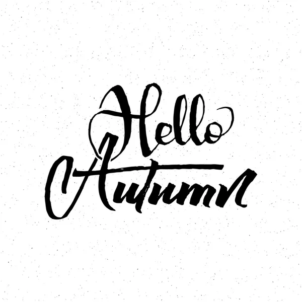 Hello Autumn - каллиграфическая этикетка для дизайна — стоковый вектор