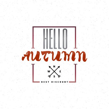 Merhaba sonbahar - kaligrafi rozet etiket tasarımı için yazı