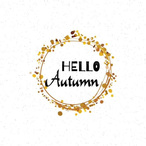 Hello Autumn - étiquette de badge de lettrage calligraphique pour le design — Image vectorielle