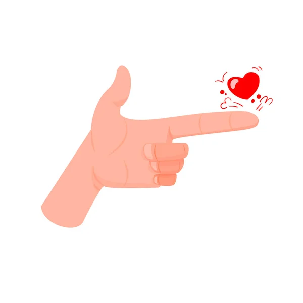 Рука Держит Подушку Форме Сердца Подарок День Святого Валентина — стоковый вектор