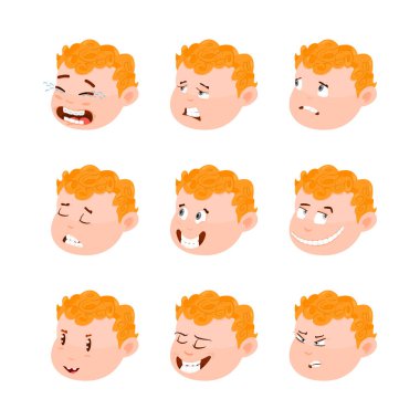 Sevimli çocuk avatarları, duygu çizimleri.