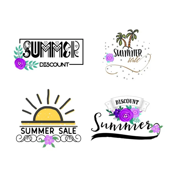 Summer Banner Design Sale Discount Advertising — Stock Vector