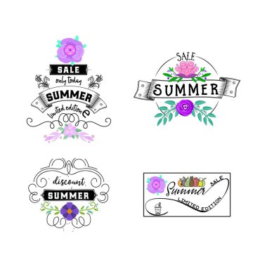 Yaz afişi, tasarım satışı ve reklam indirimi.