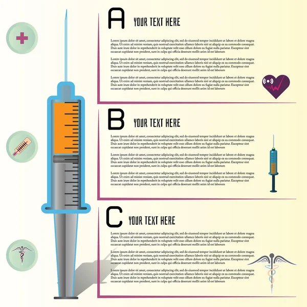 장비 및 의료 infographic에 의학의 그림 — 스톡 벡터