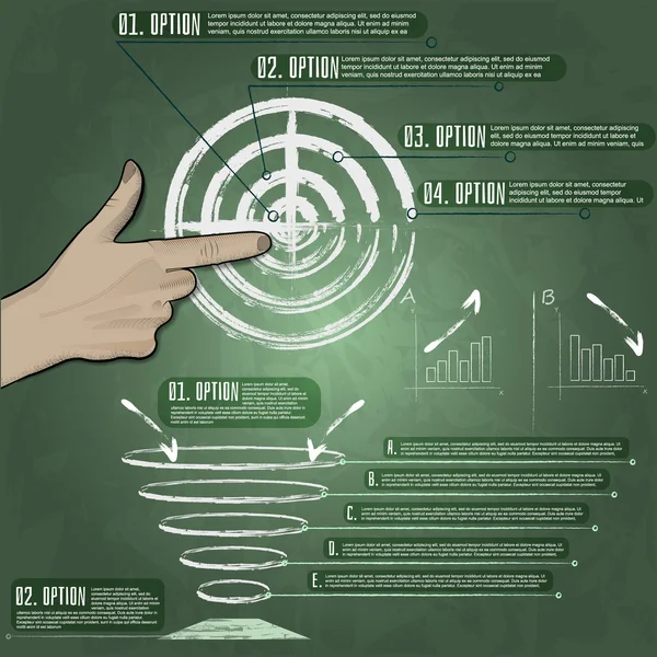 Conversión, venta, tiza gráfica en una pizarra en la oficina — Vector de stock