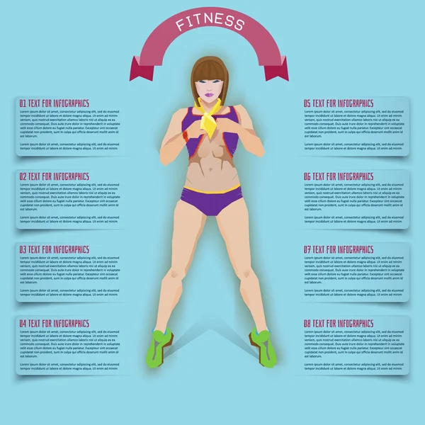 Info gráficos fitness, ilustración plana . — Archivo Imágenes Vectoriales