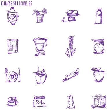 Temel - sağlık ve Fitness simgeler. EPS 10