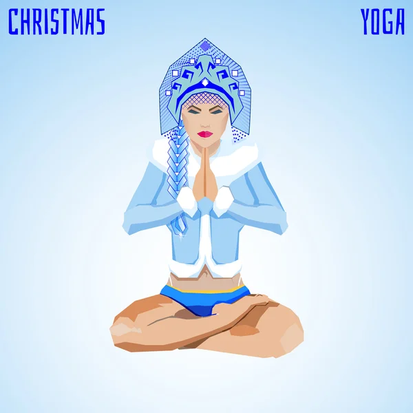 Vierge des neiges en posture Padmasana — Image vectorielle