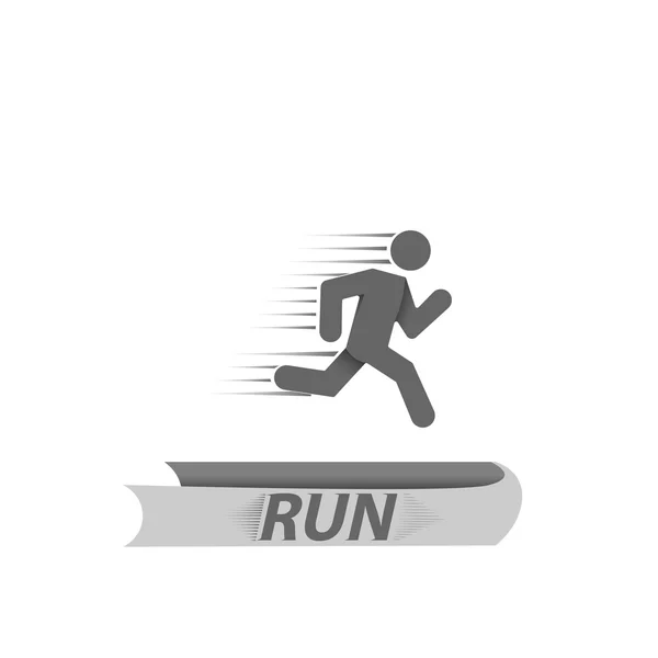 Hombre corriendo símbolo — Vector de stock