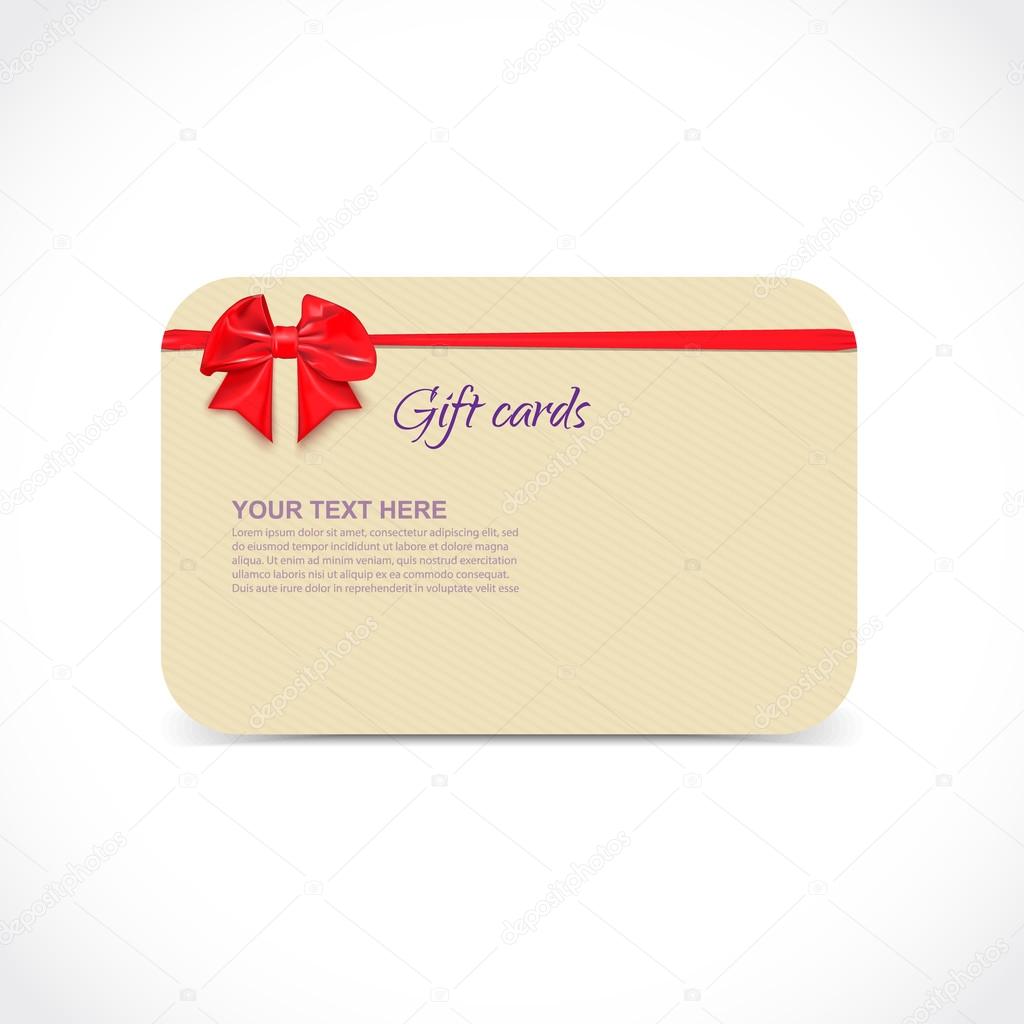Gift cards with ribbons