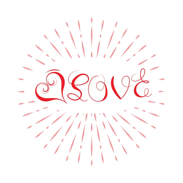 Amour écrit à la main — Image vectorielle