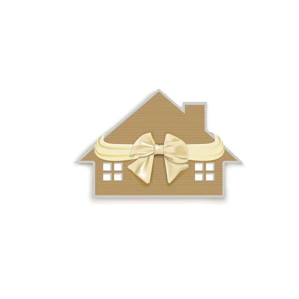 House with a bow as a gift — Stock Vector