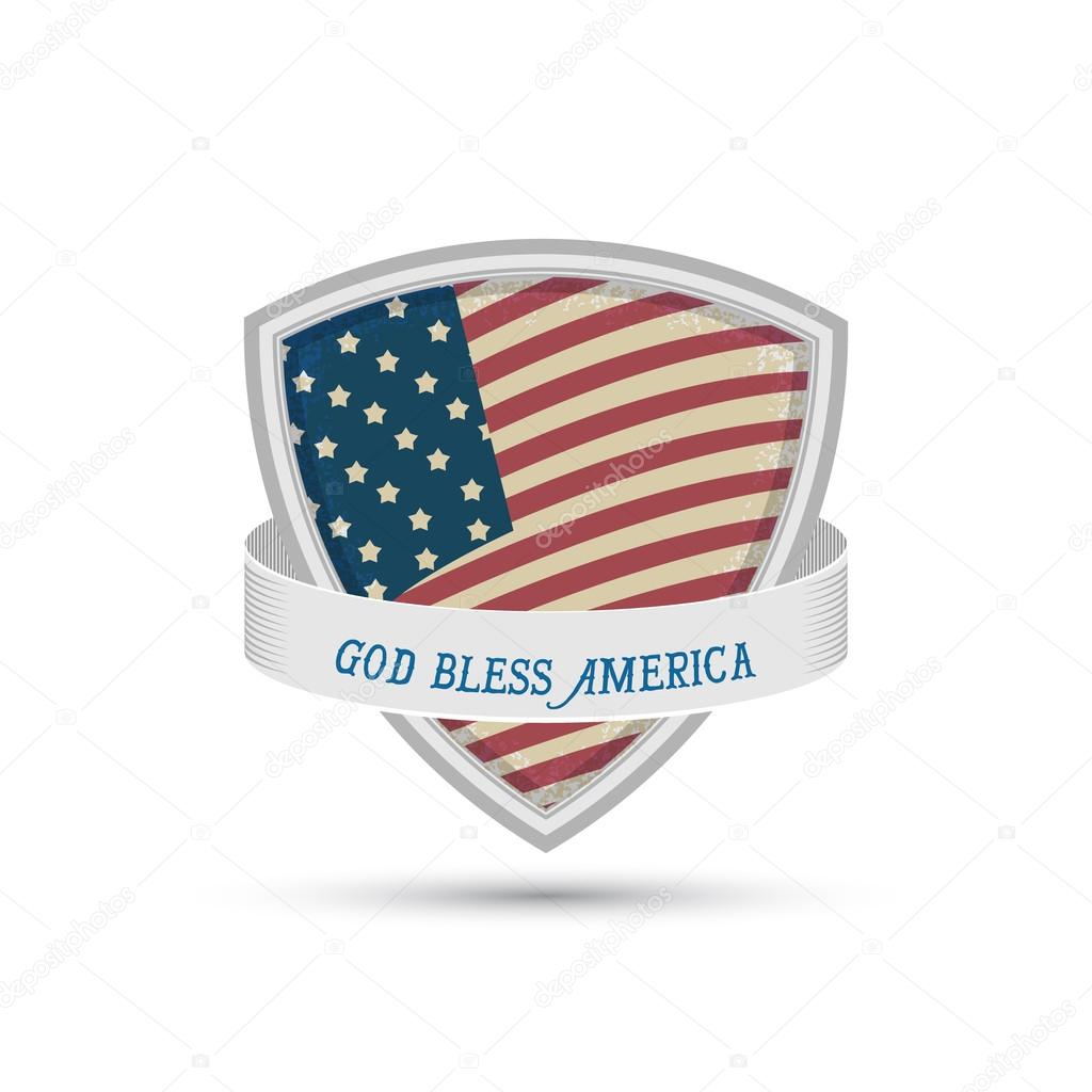 god bless america American flag shield icon