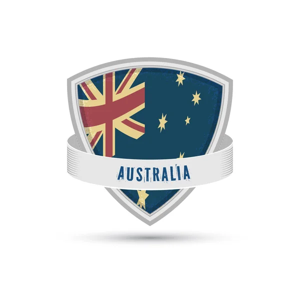 澳大利亚国旗上盾牌图标 — 图库矢量图片
