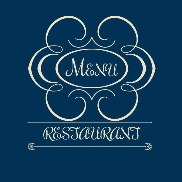 Hat monogram çiçek tasarım, vintage desen logosu — Stok Vektör