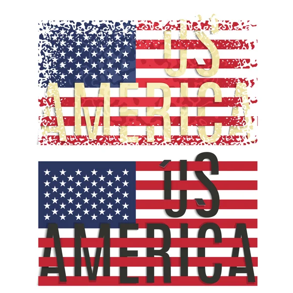 Stampa Poster Apparel T shirt design Bandiera americana — Vettoriale Stock