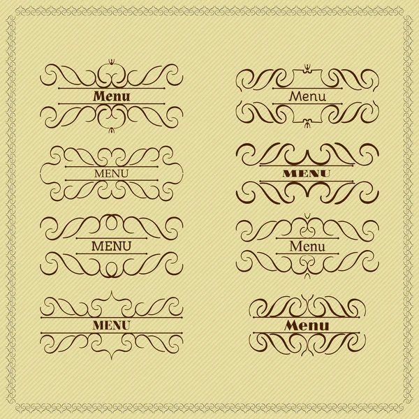 Set calligraphy monogram floral design, vintage pattern logo — Stock Vector