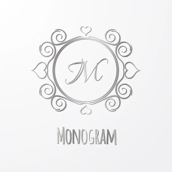 Monogramme de calligraphie, logo motif vintage — Image vectorielle