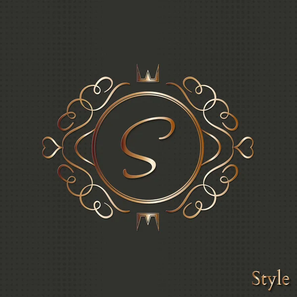 Monogramme de calligraphie, logo motif vintage — Image vectorielle