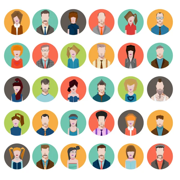 Set avatars style plat hommes femmes profession — Image vectorielle