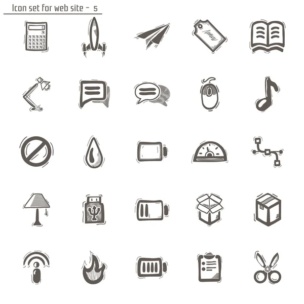 Icons sketches for the site — Stock Vector