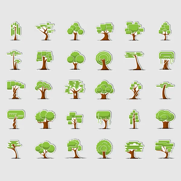 Symboles d'arbre pour le design web vert — Image vectorielle