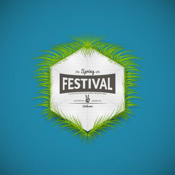 Insignia realista Festival de primavera — Vector de stock
