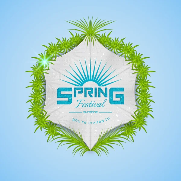 Insignia realista Festival de primavera — Vector de stock