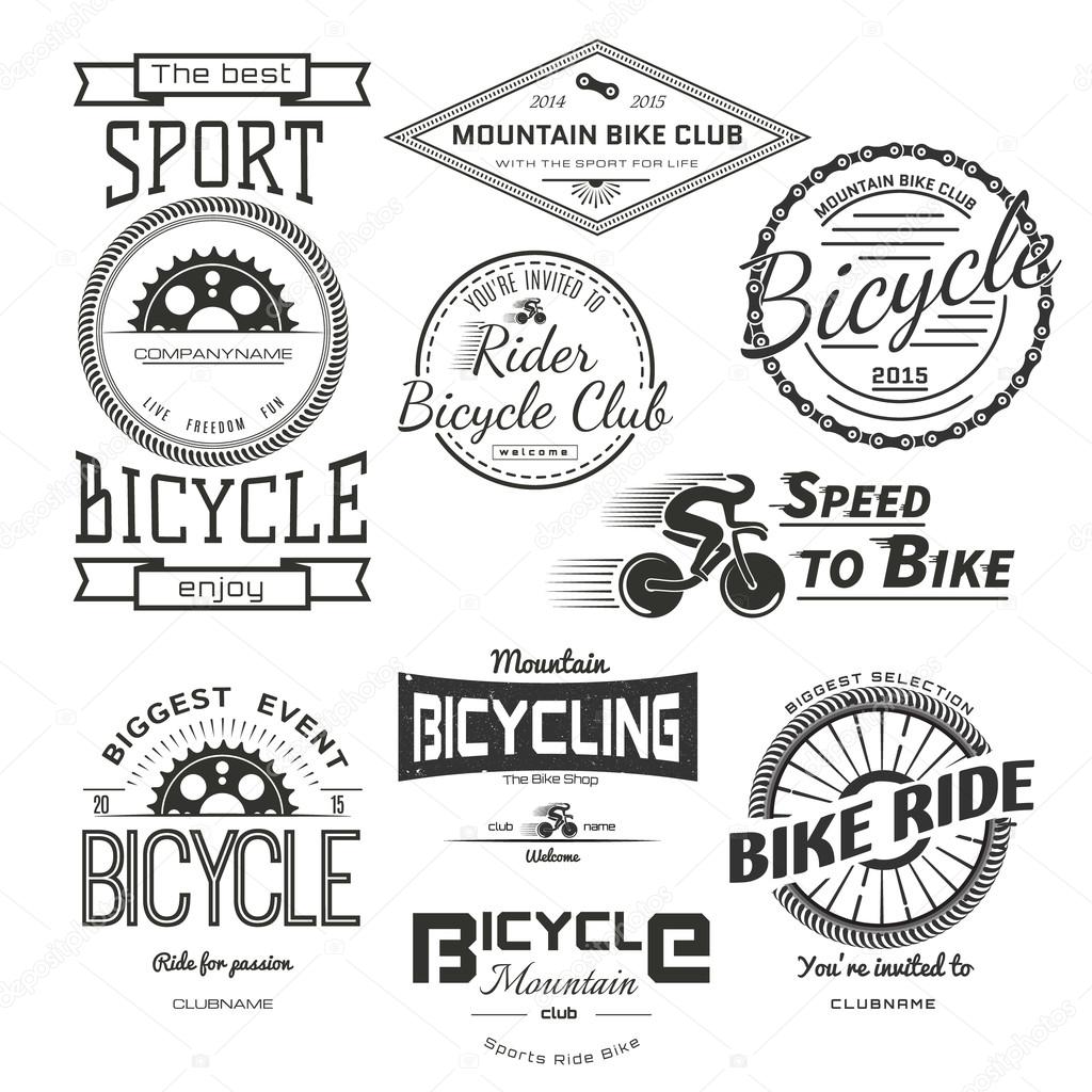 Bicycle badges logos and labels for any use.