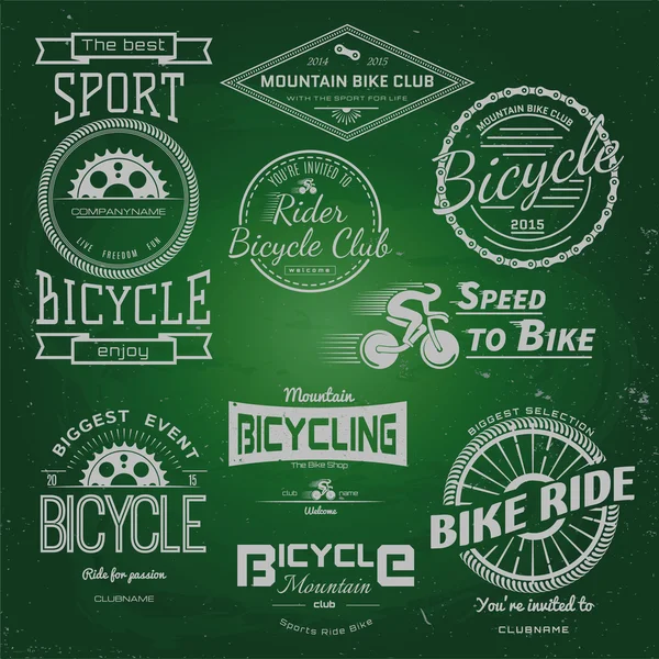 Insignias de bicicleta logotipos y etiquetas para cualquier uso . — Vector de stock