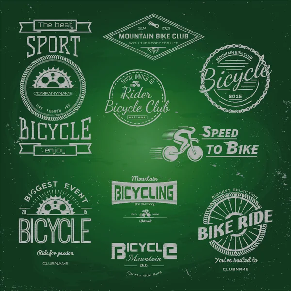 Insignias de bicicleta logotipos y etiquetas para cualquier uso . — Vector de stock