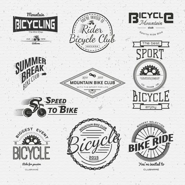 Логотипы и этикетки велосипедов для любого использования . — стоковый вектор
