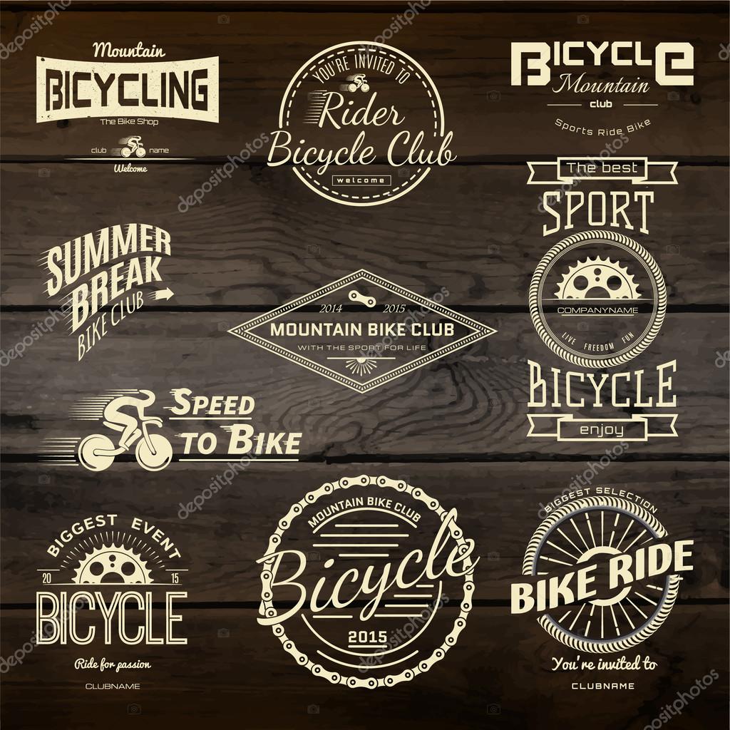 Bicycle set badges logos and labels for any use, isolated on white background