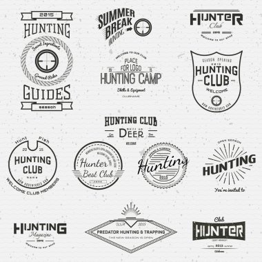 Avcılık logolar rozetleri ve herhangi bir kullanım için etiketleri