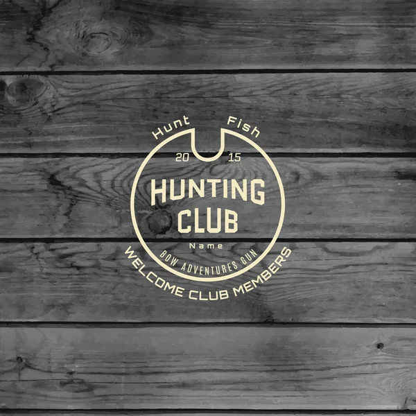Loghi ed etichette dei distintivi dei club di caccia — Vettoriale Stock