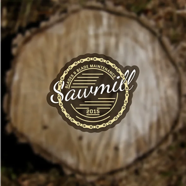 Lencana Sawmill logo dan label - Stok Vektor
