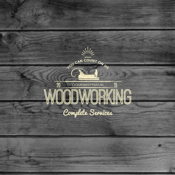 Houtbewerking badges logo's en labels — Stockvector