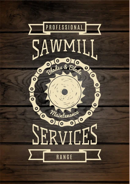 Sawmill distintivos de serviço logotipos e rótulos —  Vetores de Stock