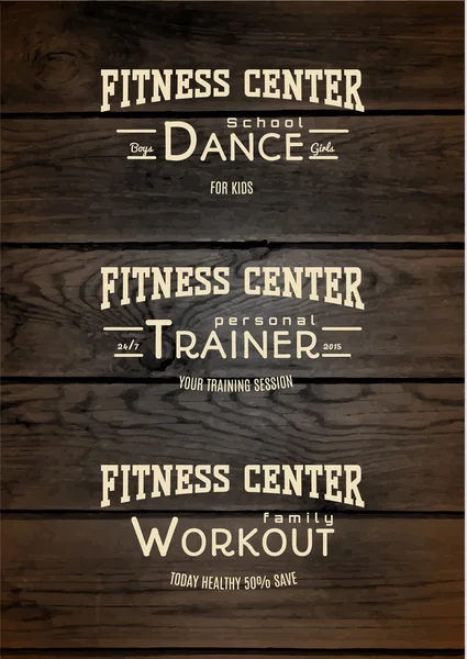 Fitness kulübü rozetleri logoları ve etiketleri — Stok Vektör